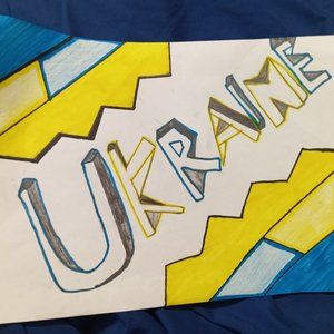 Support Ukraine handmade/ hand drawn art piece